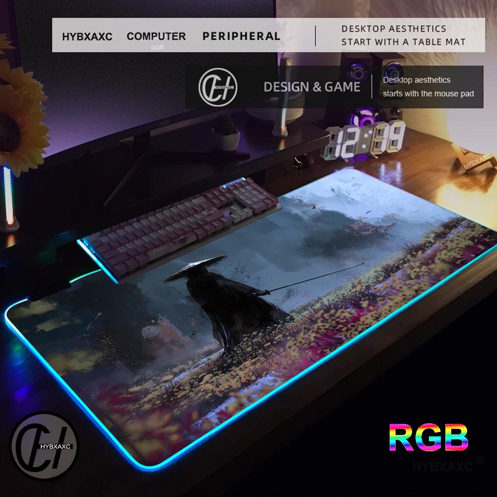 Gaming Accessories Companies - Alfombrilla de ratón RGB Samurai Warrior,