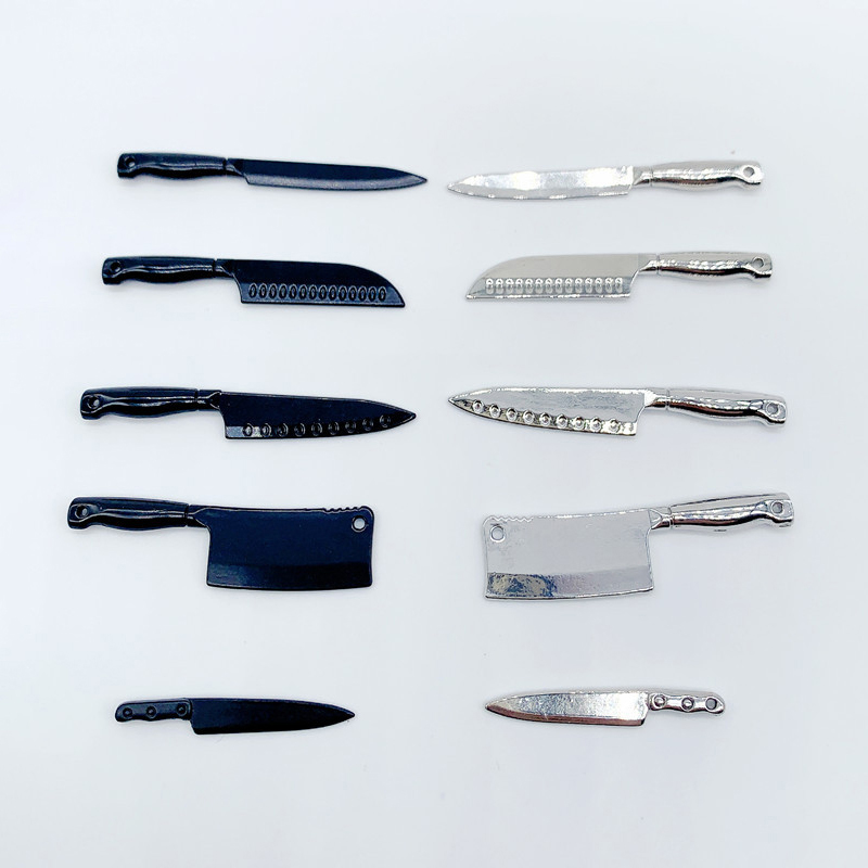 Gaming Kitchen Accessories - Mini cuchillos para casa de muñecas,