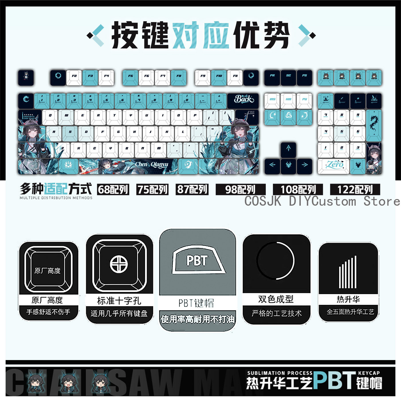 122 Teclas Anime Chen Qianyu A - Gaming Accessories Computer reseña y precio